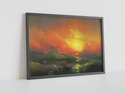 Iwan Aiwasowski Leinwand-Wandkunst, Iwan Aiwasowski Die Neunte Welle Leinwandkunst, Leinwanddruck-Kunst, Große Leinwand-Wandkunst, Wohnzimmer-Wanddekoration