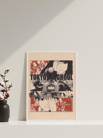 Anime Leinwand-Wandkunst, Tokyo Ghoul Wandkunst, Anime Poster, Anime Wanddeko, Geschenk für Anime Liebhaber, Anime Wandkunst, Tokyo Ghoul Poster