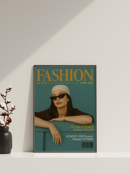 Vintage Modezeitschriften-Cover Poster | Retro Editorial Wandkunstdruck