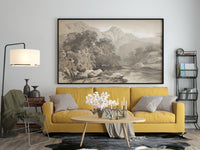 Alexandre Calame Wandkunst, Landschaft Leinwand Wandkunst, Vintage Leinwand Wandkunst, Vintage Landschaft, Leinwand Malerei Poster, Fine Art Poster