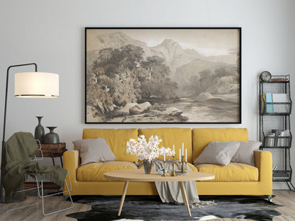 Alexandre Calame Wandkunst, Landschaft Leinwand Wandkunst, Vintage Leinwand Wandkunst, Vintage Landschaft, Leinwand Malerei Poster, Fine Art Poster