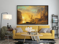 Albert Bierstadt Leinwand Wandbild, Albert Bierstadt Sonnenuntergang in den Rockies Leinwandbild, Leinwand Kunstdruck, Großes Leinwand Wandbild