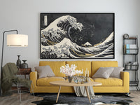Die schwarze Welle von Kanagawa Wandkunst, Die Welle von Kanagawa Schwarz-Weiß, Kanagawa Kunst, Japanische Wandkunst, Kanagawa Poster