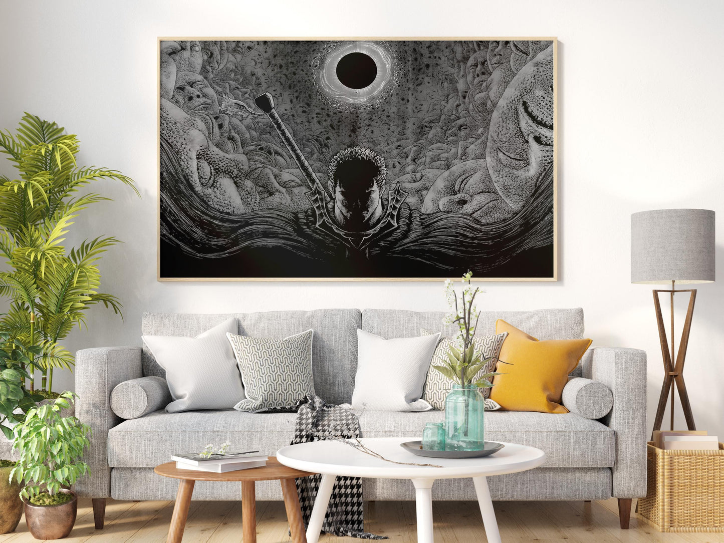 Anime Leinwand Wandkunst, Anime Poster, Berserk Anime Wandkunst, Berserk Guts Poster, Berserk Schwarz & Weiß Poster, Guts Cool Poster, Berserk Kunst