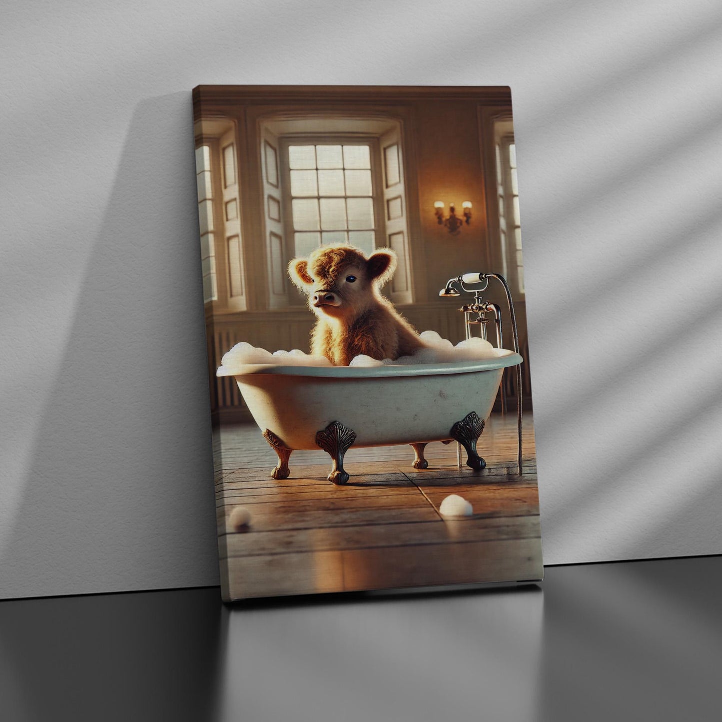 Ultra-Realistic Baby animals in Clawfoot Bathtub – Cozy Warm Setting