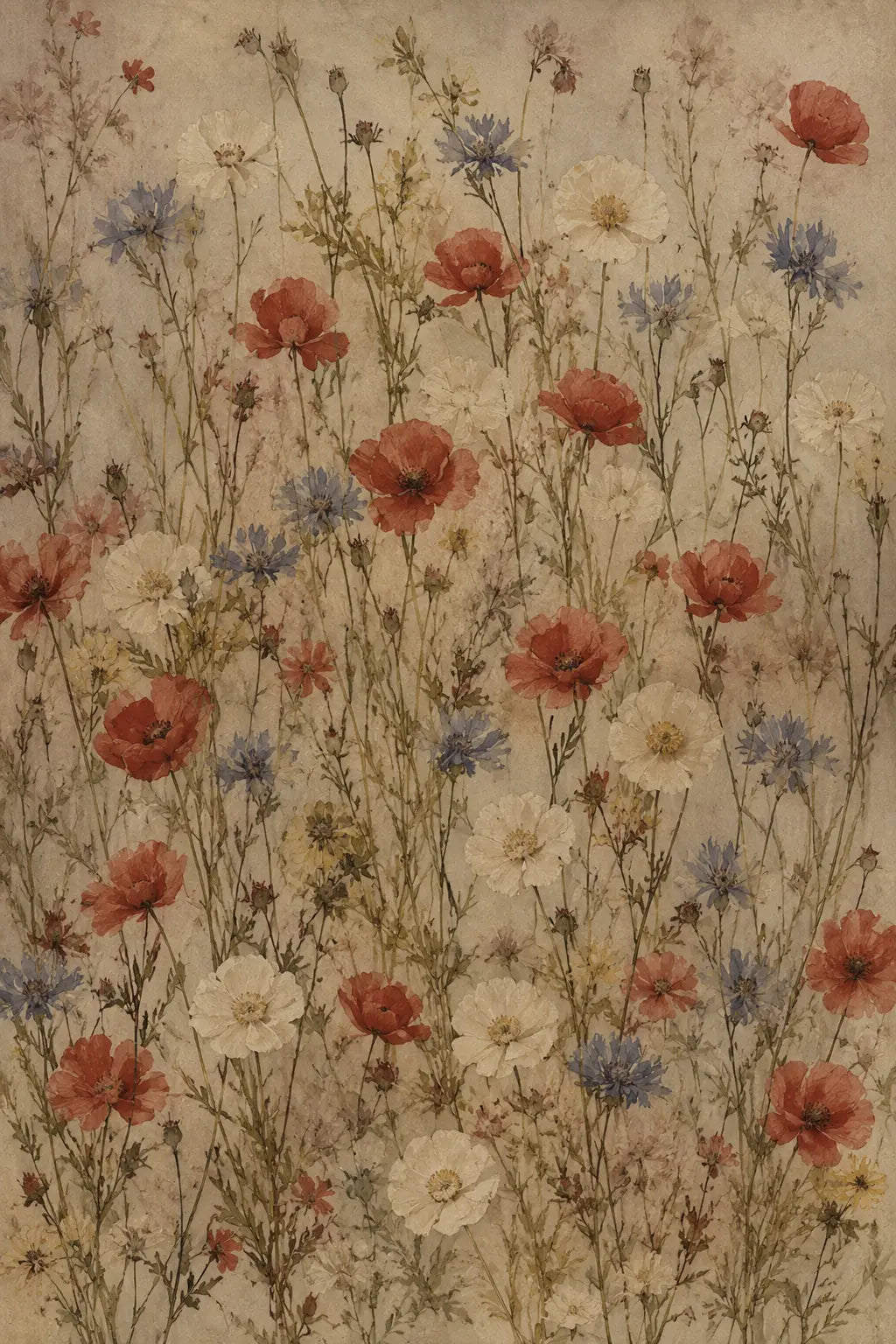 Vintage Wildflower Botanical Canvas