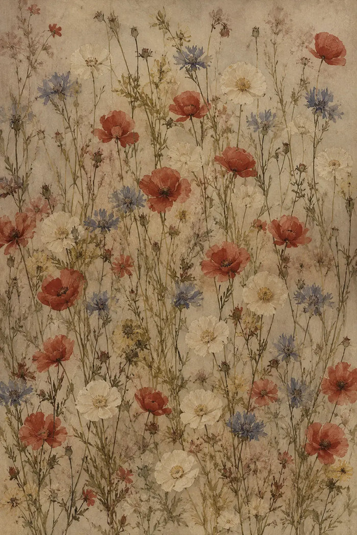 Vintage Wildflower Botanical Canvas