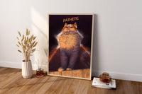 Jämmerliche Katze Leinwandbild, Jämmerliche Katze Poster, Lustige Leinwand Wanddeko, Lustiges Poster, Jämmerliche Stimmung Poster