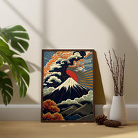 Mount Fuji Japanische Leinwand-Wandkunst, Japandi Leinwand-Wandkunst, Moderne Wandkunst, Mount Fuji Illustrations-Wandkunst, Mount Fuji Poster