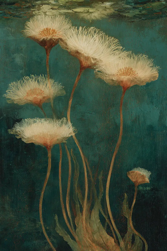 Emerald Underwater Botanical Flowers