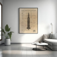 Saturn V Apollo Blueprint Version 2, Apollo Poster, Framed Blueprint Canvas, Blueprint Poster, Nasa Canvas poster