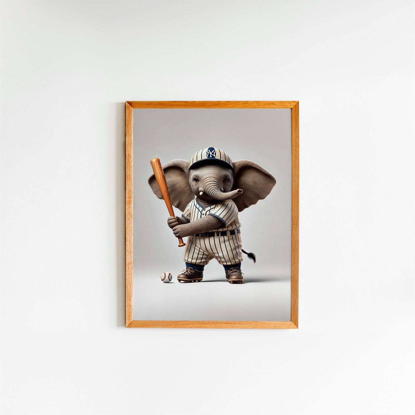 Ikonische realistische Baby-Elefanten-Leinwand – realistisches und stilvolles und verspieltes Wanddekor