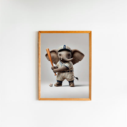 Ikonische realistische Baby-Elefanten-Leinwand – realistisches und stilvolles und verspieltes Wanddekor