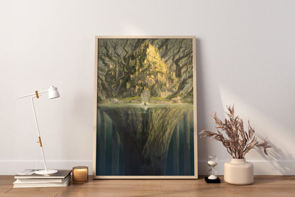 Das Große Baum Elden Ring Leinwand-Wandbild, Elden Ring Leinwand-Wanddekoration, Gaming-Poster, Geschenk für Gamer, Dark Souls Poster, Marika Poster