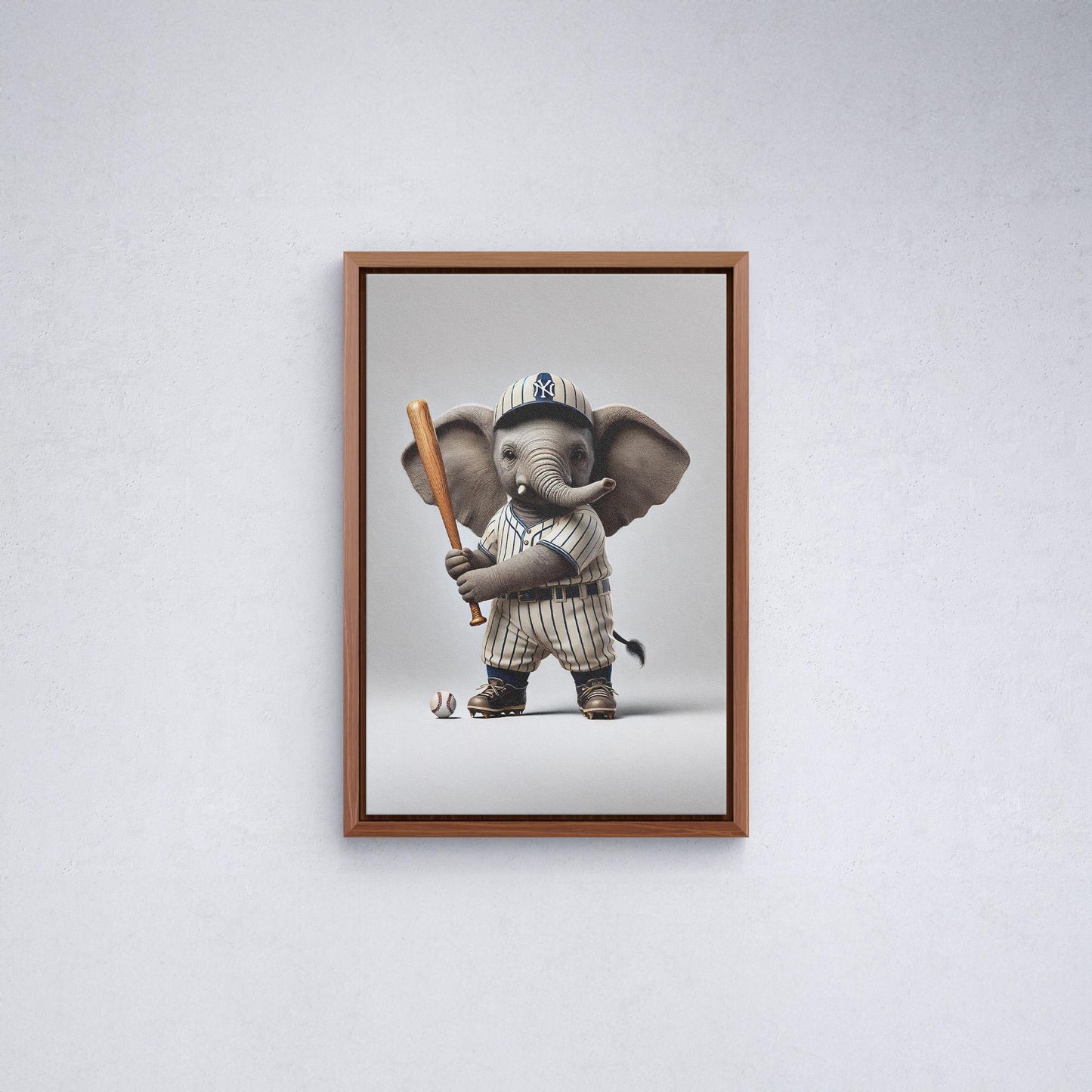 Ikonische realistische Baby-Elefanten-Leinwand – realistisches und stilvolles und verspieltes Wanddekor