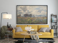 Henry Moore Wandkunst, Landschaft Leinwand Wandkunst, Schauerlicher Juni Leinwand Wandkunst, Vintage Landschaft, Leinwand Malerei Poster, Blumenfeld
