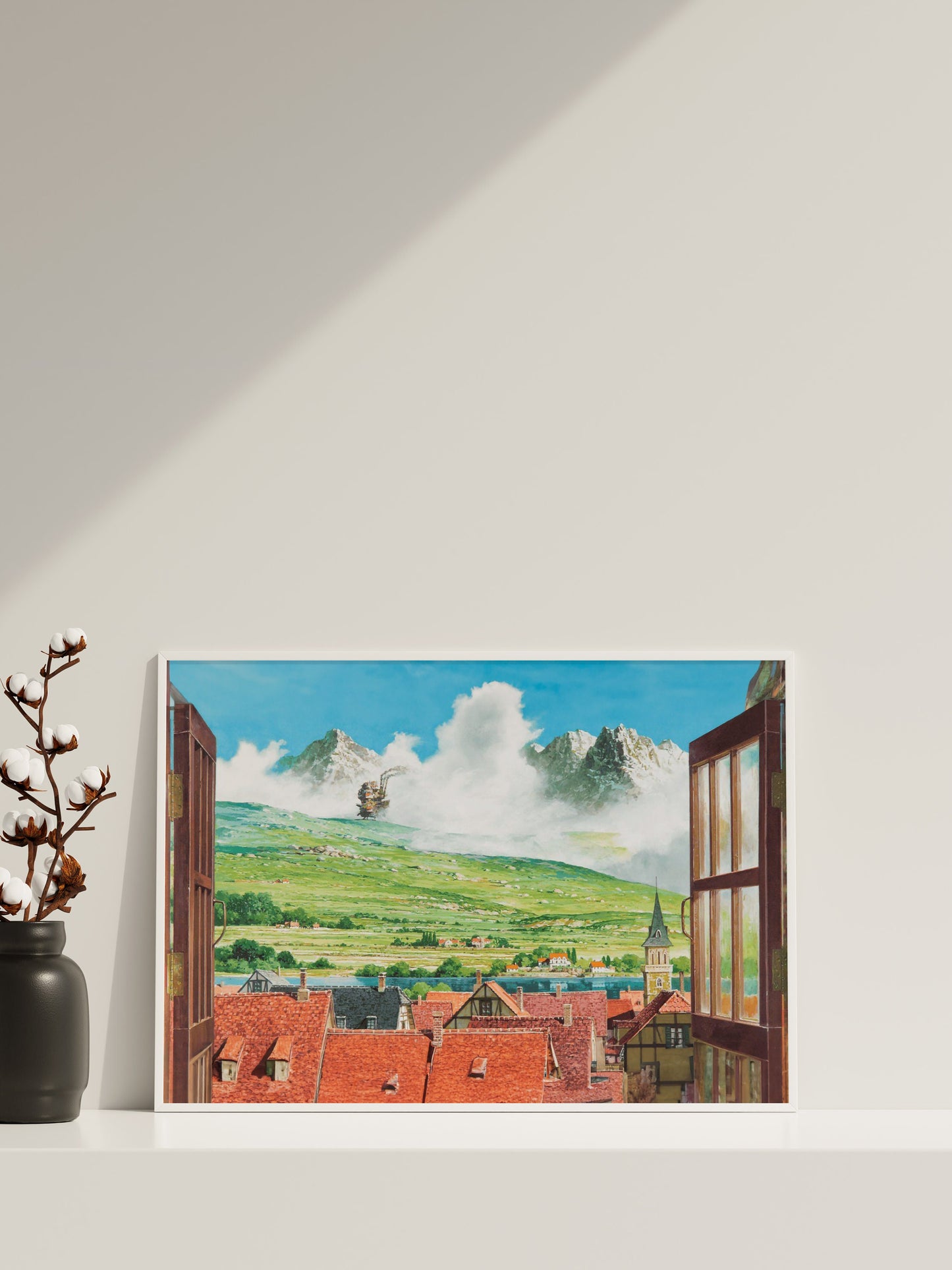 Howl's Moving Castle Canvas Wall Art, Howl's Moving Castle Poster, Anime Wall Art, Anime Wall Decor, Ghibli Poster, Anime Poster