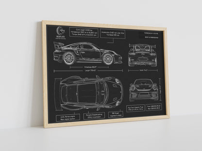 911 Blueprint Canvas Poster - Canvasworkshop