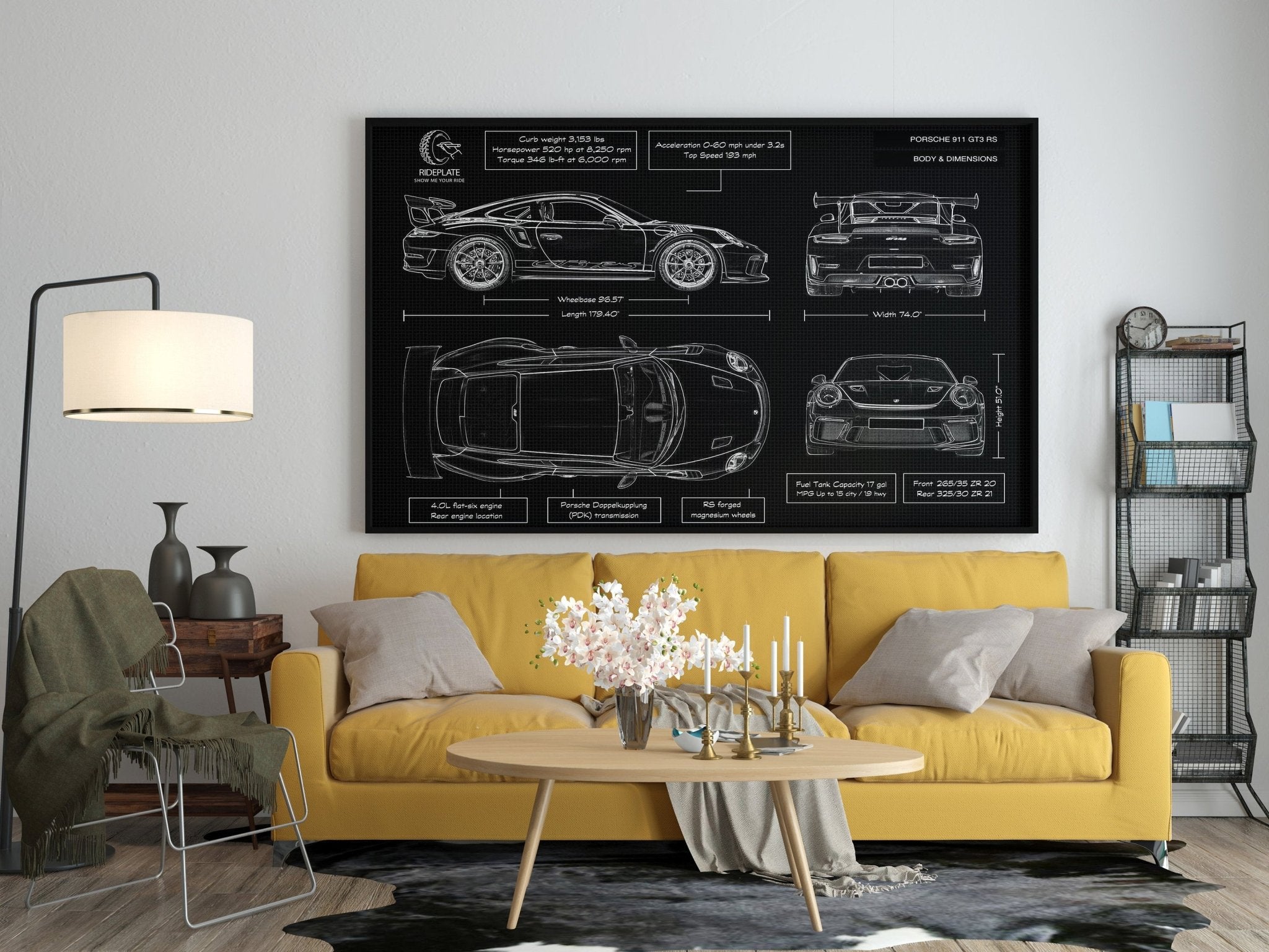 911 Blueprint Canvas Poster - Canvasworkshop