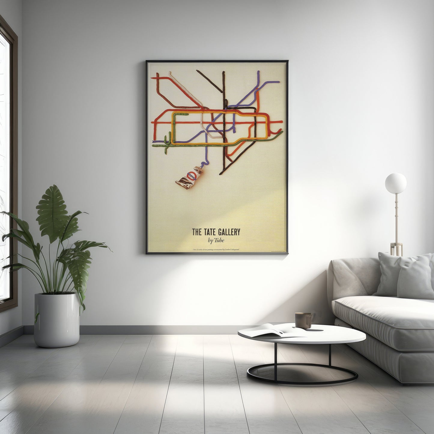 Vintage Tate By Tube London Wall Art, Tate By Tube Poster, Vintage Wall Art, Boho Wall Art, Minimalist Canvas