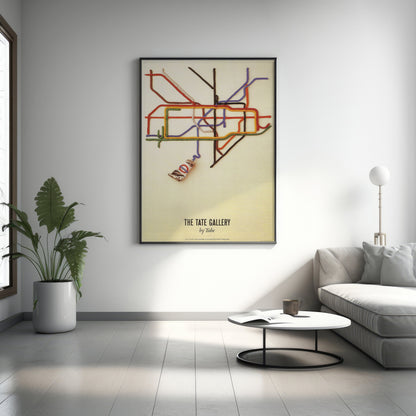 Vintage Tate By Tube London Wall Art, Tate By Tube Poster, Vintage Wall Art, Boho Wall Art, Minimalist Canvas