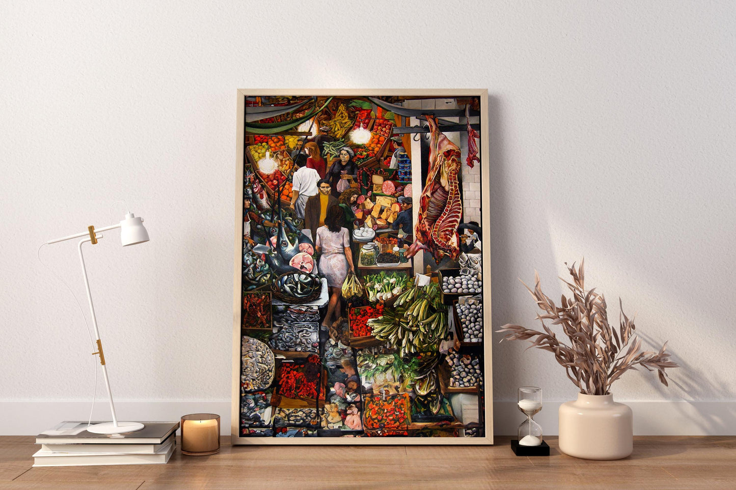 Renata Guttason Marktgemälde Kunstdruck | Farbenfrohe Lebensmittelmarkt Küchenwandkunst