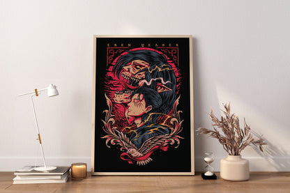 Anime Leinwandbild, japanisches Leinwandbild, japanische Kunstleinwand, Anime Poster, gerahmte Anime Leinwand, Geschenk für Gamer, Geschenk für Ihn