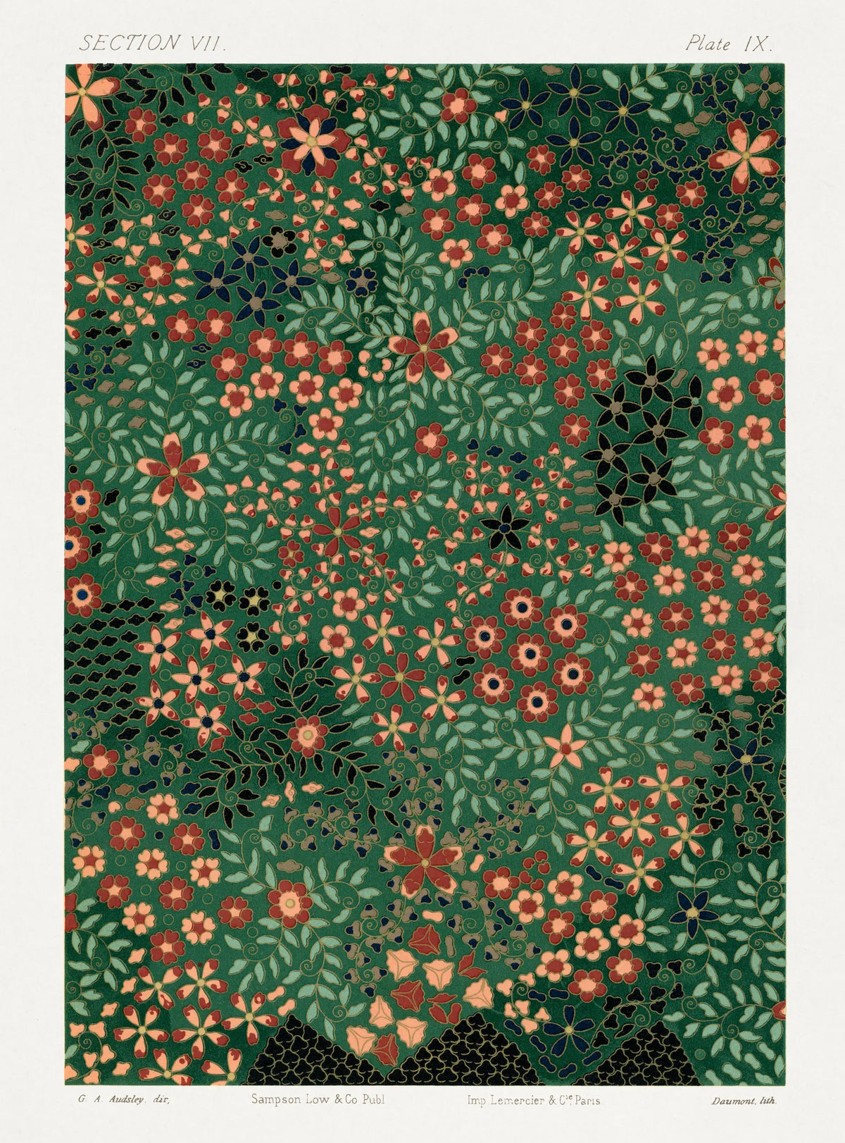 Japanese floral pattern from section VII plate IX. by G.A. Audsley