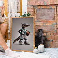 Ikonische realistische Baby-Alligator-Leinwand – realistisches, stilvolles und verspieltes Wanddekor