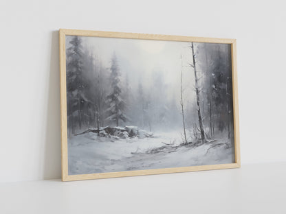 Winterlandschaft Wandkunst, Weihnachtliche Leinwand-Wandkunst, Weihnachtliche Stadt-Wandkunst, Vintage-Druck, Weihnachtsgeschenk, Weihnachtliche Stadtlandschaft