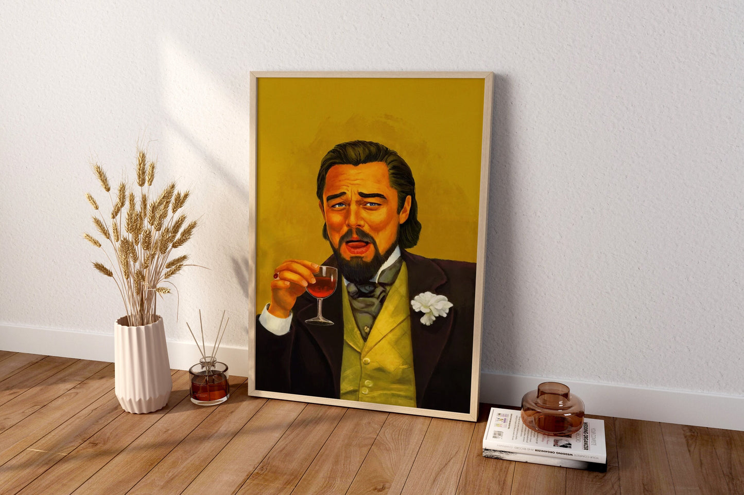 Di Caprio Lachlein Leinwandbild, Di Caprio Pop Art, Lustiges Filmplakat, Leo Poster, Di Caprio Poster