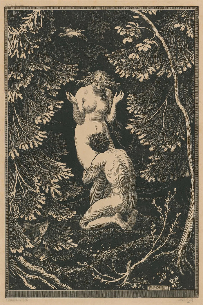 In Paradise by Max Svabinský, The Fruit Was Never an Apple,Mythological Figurative Poster