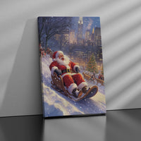 Santa Wall Art,Santa Claus & Christmas Decor Art - Happy Christmas, Xmas Gift, Framed Santa