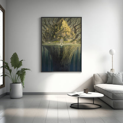 Das Große Baum Elden Ring Leinwand-Wandbild, Elden Ring Leinwand-Wanddekoration, Gaming-Poster, Geschenk für Gamer, Dark Souls Poster, Marika Poster