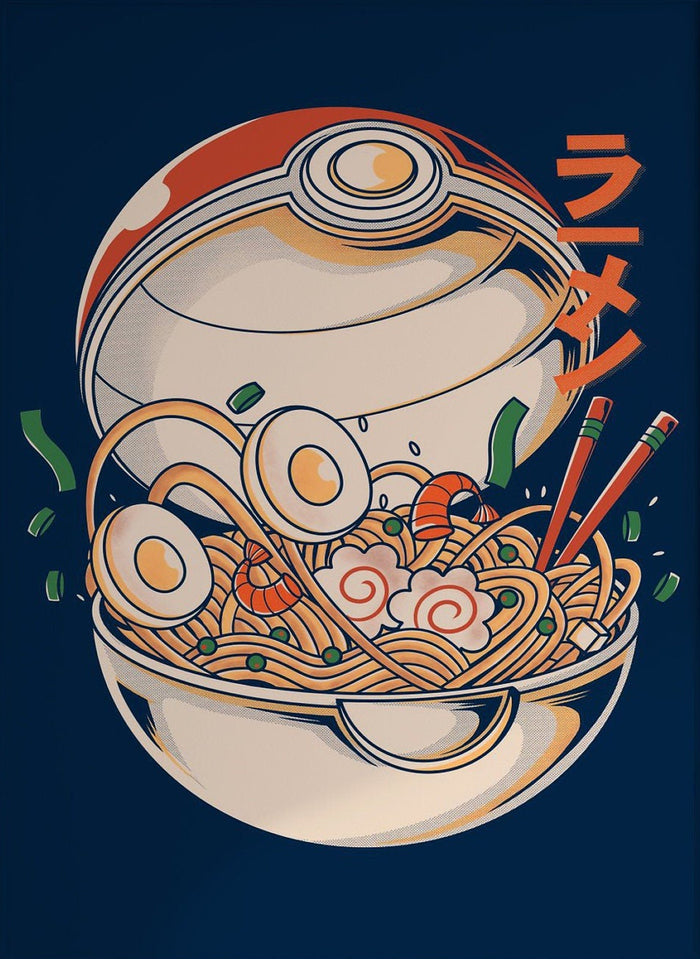 Pokemon Pokéball Japanese Ramen Noodle Canvas Wall Art Print