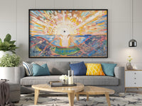 Edward Munch Die Sonne Leinwandbild, Edward Munch Wandbild, Solenintro Leinwandkunst, Edward Munch Leinwanddruck, Edward Munch Sonnenposter
