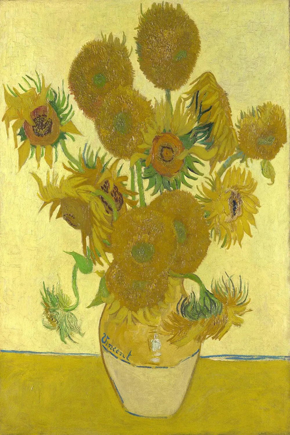 Artwork Vincent van Gogh Vase with Fifteen Sunflowers 1888 oil painting on canvas wall art