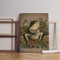 A Frog Playing Banjo in The Moonlight Vintage Poster - Canvasworkshop