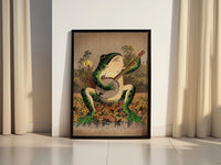 A Frog Playing Banjo in The Moonlight Vintage Poster - Canvasworkshop