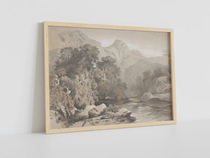 Alexandre Calame Wandkunst, Landschaft Leinwand Wandkunst, Vintage Leinwand Wandkunst, Vintage Landschaft, Leinwand Malerei Poster, Fine Art Poster