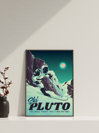 Retro Pluto Leinwandbild, Retro Weltraum Leinwandbild, Weltraum Leinwandposter, Pluto Retro Poster