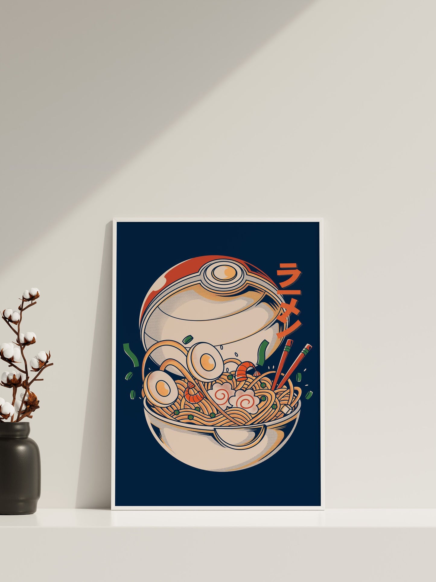 Poke Ramen Leinwand-Wandkunst, Poke Ramen Poster, Japanische Wandkunst, Japanisches Kunstposter, Pokemon Poster