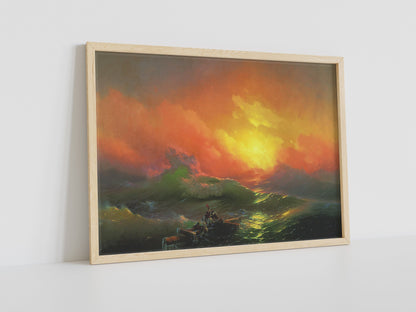 Iwan Aiwasowski Leinwand-Wandkunst, Iwan Aiwasowski Die Neunte Welle Leinwandkunst, Leinwanddruck-Kunst, Große Leinwand-Wandkunst, Wohnzimmer-Wanddekoration