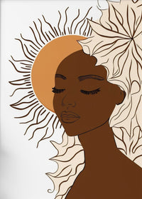 Boho Sun Woman canvas wall art