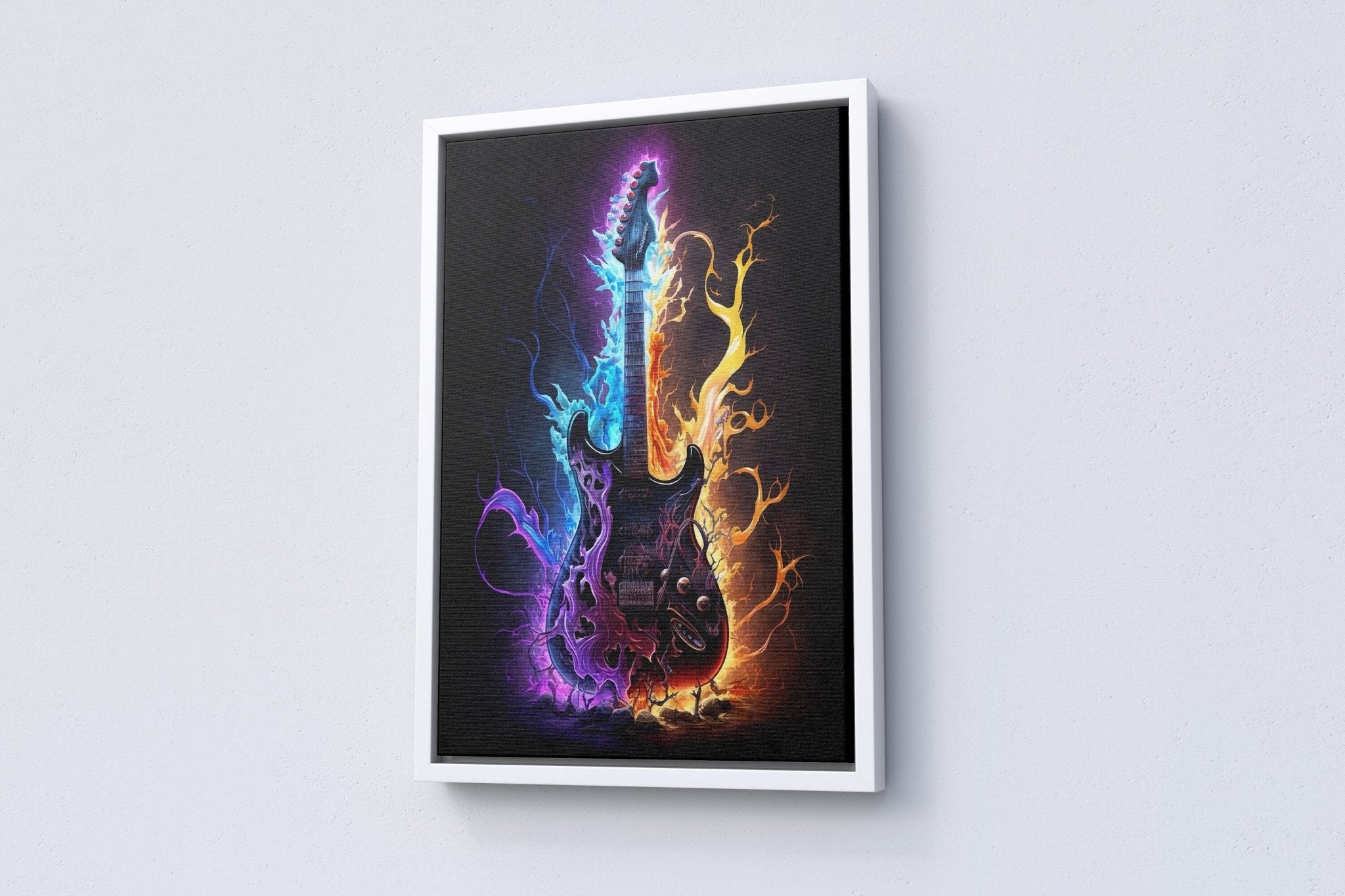 Abstract Colorful Guitar Oil Painting Canvas Print Wall Art - Canvasworkshop