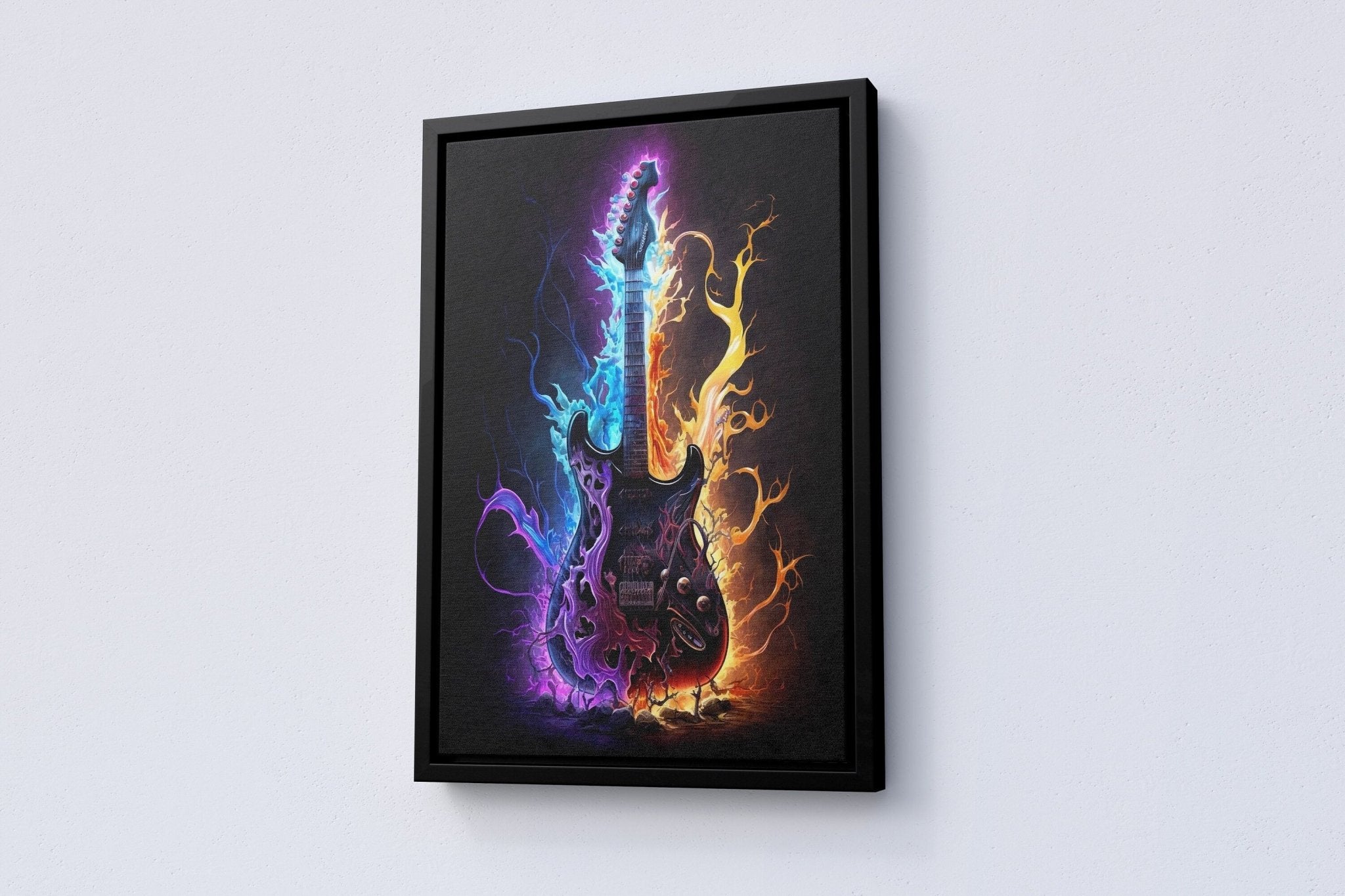 Abstract Colorful Guitar Oil Painting Canvas Print Wall Art - Canvasworkshop