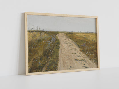 Józef Chełmoński Wandbilder, Leinwandbild Feldweg, Leinwandgemälde Poster, Kunstdruck Poster