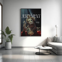 Kunstdruck „Urteilsmaske“ – Dunkle barocke Fantasy-Wanddekoration, kraftvolles gotisches Charakterposter