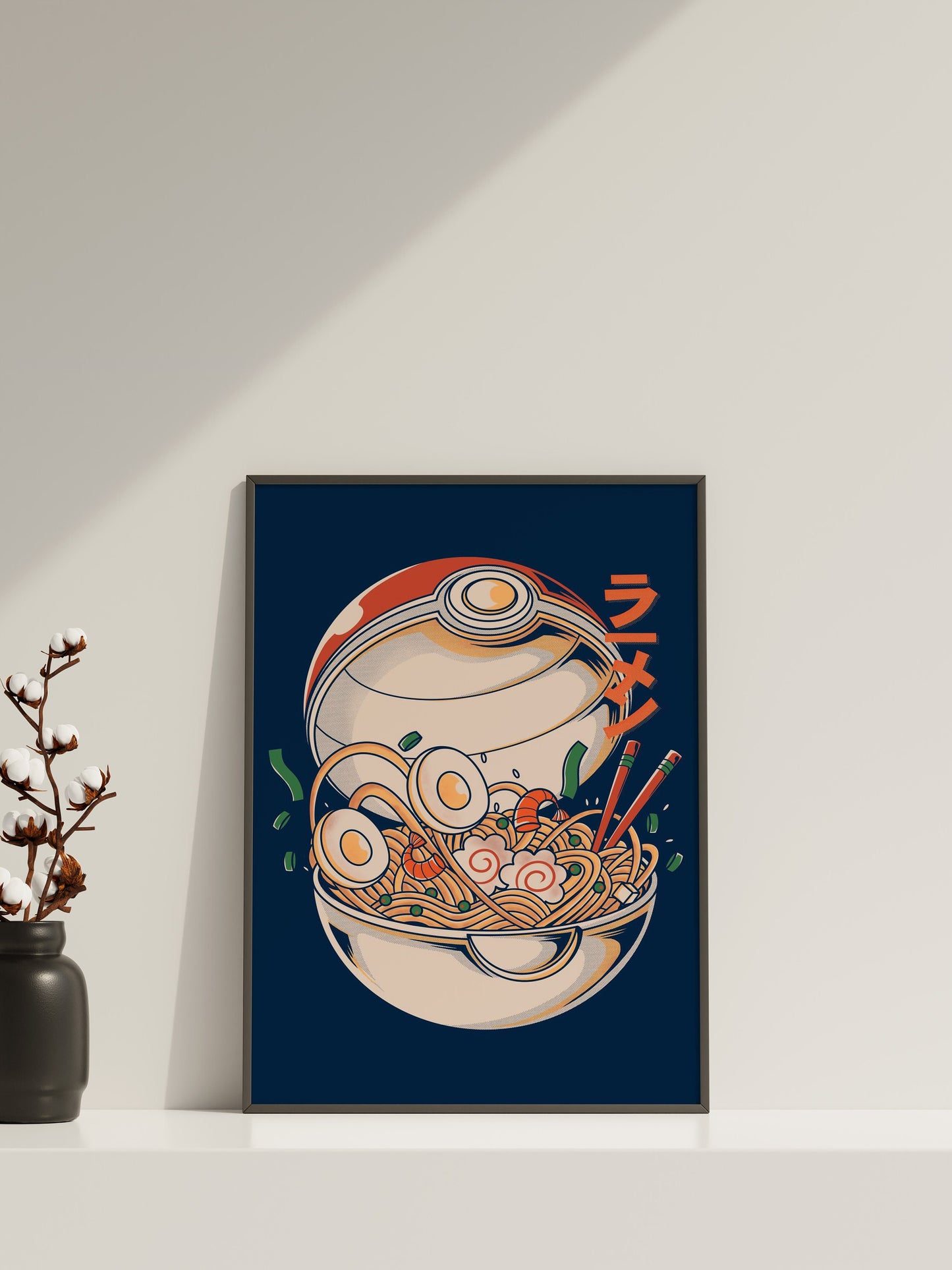 Poke Ramen Leinwand-Wandkunst, Poke Ramen Poster, Japanische Wandkunst, Japanisches Kunstposter, Pokemon Poster