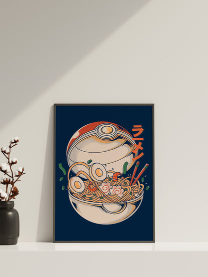 Poke Ramen Leinwand-Wandkunst, Poke Ramen Poster, Japanische Wandkunst, Japanisches Kunstposter, Pokemon Poster